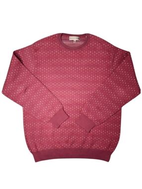 Tricots St. Raphael Medium Crewneck Sweater Red Micro Dot Knit